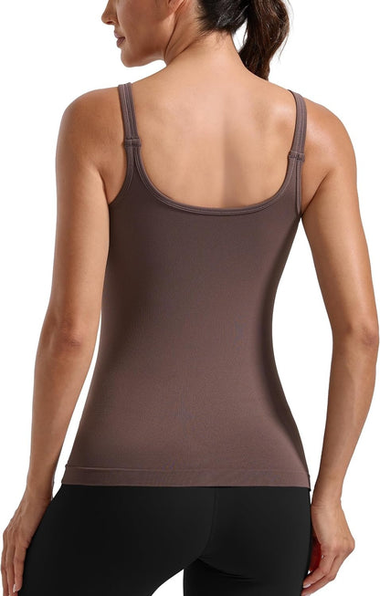 MathCat Women's U Neck Tank Tops with Built in Bra, Padded Workout Tank Camisole Crop Top Athletic Yoga Lounge