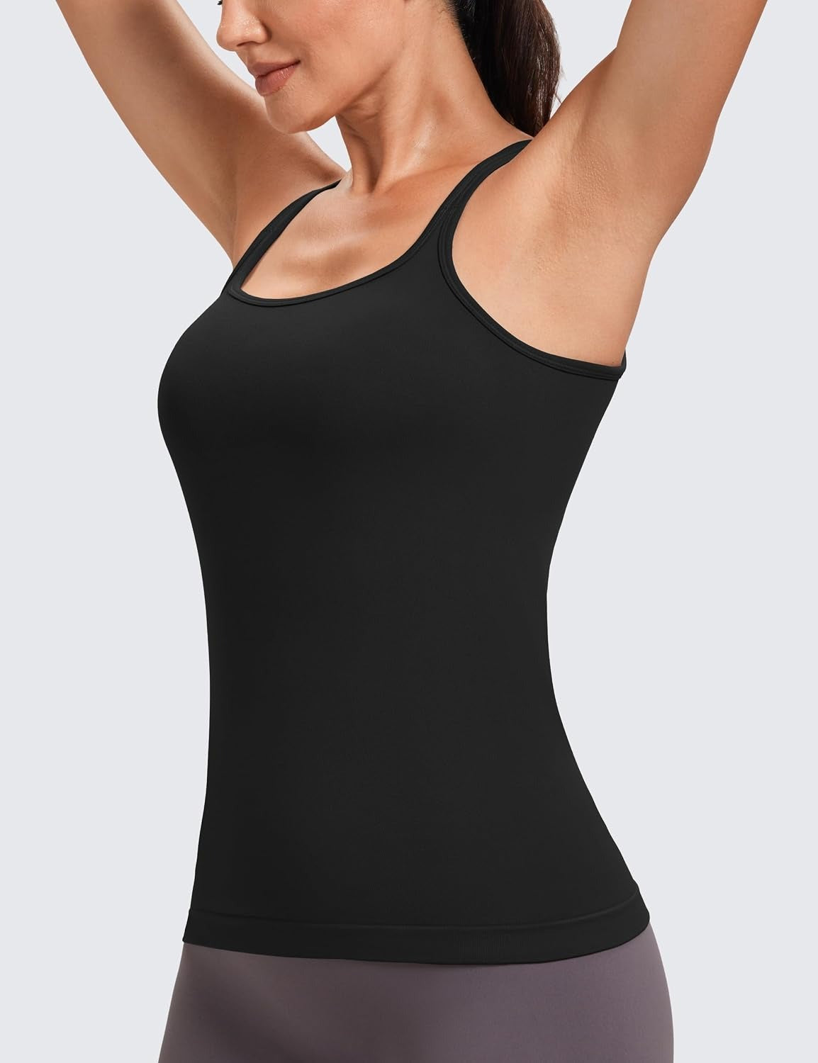 MathCat Women's U Neck Tank Tops with Built in Bra, Padded Workout Tank Camisole Crop Top Athletic Yoga Lounge