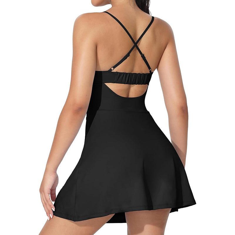 MathCat Tennis Dress, Athletic Dress for Women with Built in Bra & Shorts Pockets Golf Summer Dresses Outfits for Workout