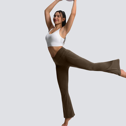 MATHCAT-Wholesale Flare Leggings for Women with Pockets, Crossover High Waisted Bootcut Black Flared Pants for Yoga Workout Gym
