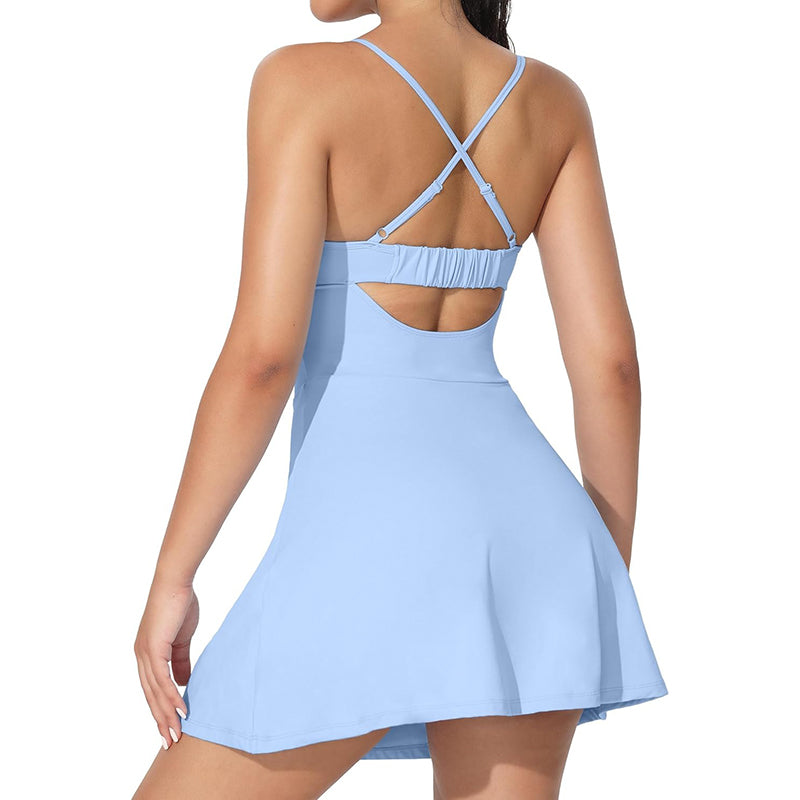 MathCat Tennis Dress, Athletic Dress for Women with Built in Bra & Shorts Pockets Golf Summer Dresses Outfits for Workout