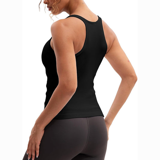 MATHCAT Racerback Workout Tank Tops for Women with Built in Bra, Sleeveless Camisole Tops Seamless Gym Athletic Yoga Shirts