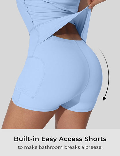MathCat Tennis Dress, Athletic Dress for Women with Built in Bra & Shorts Pockets Golf Summer Dresses Outfits for Workout