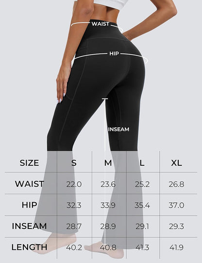 MATHCAT-Wholesale Flare Leggings for Women with Pockets, Crossover High Waisted Bootcut Black Flared Pants for Yoga Workout Gym