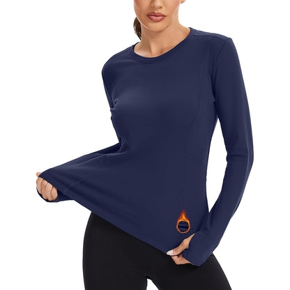MATHCAT Thermal Shirts for Women Fleece Lined Long Sleeve Thermal Tops Base Layer Winter Gear Running Athletic Underwear