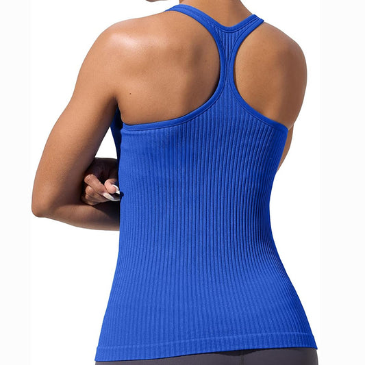 MATHCAT Workout Tank Tops for Women with Built in Bra, Seamless V Neck Tops Fitness Workout Yoga Shirts