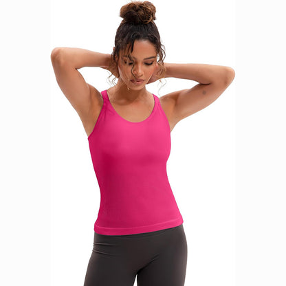 MATHCAT Racerback Workout Tank Tops for Women with Built in Bra, Sleeveless Camisole Tops Seamless Gym Athletic Yoga Shirts