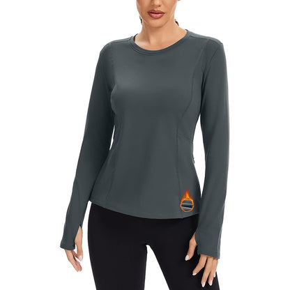 MATHCAT Thermal Shirts for Women Fleece Lined Long Sleeve Thermal Tops Base Layer Winter Gear Running Athletic Underwear