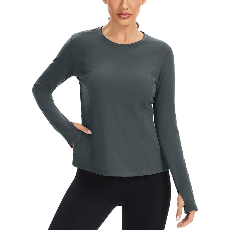 MATHCAT Thermal Shirts for Women Fleece Lined Long Sleeve Thermal Tops Base Layer Winter Gear Running Athletic Underwear