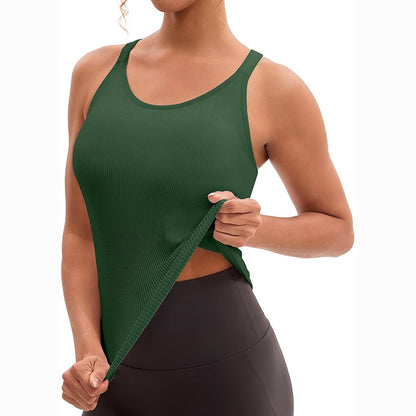 MATHCAT Racerback Workout Tank Tops for Women with Built in Bra, Sleeveless Camisole Tops Seamless Gym Athletic Yoga Shirts